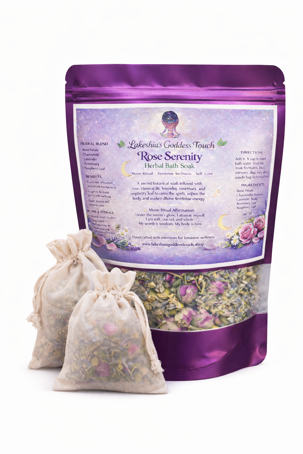 Herbal Bath Soak- Lakeshia's Goddess Touch Rose Serenity