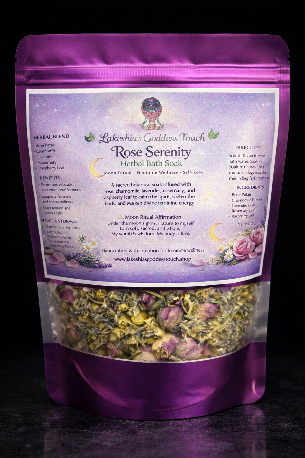 Herbal Bath Soak- Lakeshia's Goddess Touch Rose Serenity