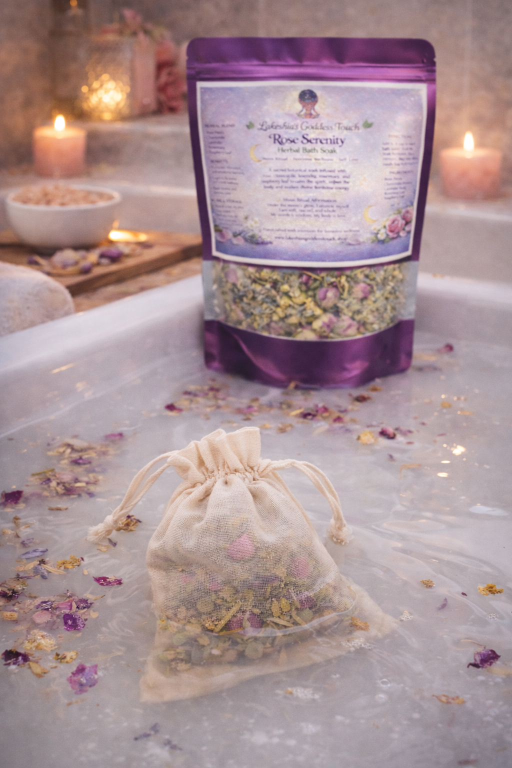 Herbal Bath Soak- Lakeshia's Goddess Touch Rose Serenity
