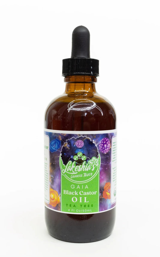 Herbal Hair Growth Oil - Lakeshia's Goddess Touch Gaia Black Castor Oil Tea Tree