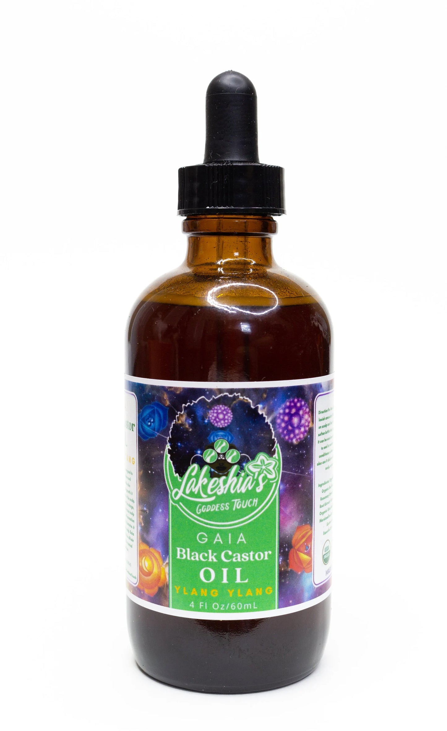 Herbal Hair Growth Oil - Lakeshia's Goddess Touch Gaia Black Castor Oil Ylang Ylang